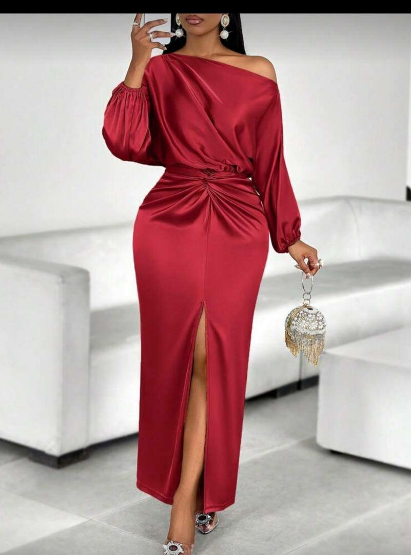 Robe élégante à épaules dénudées