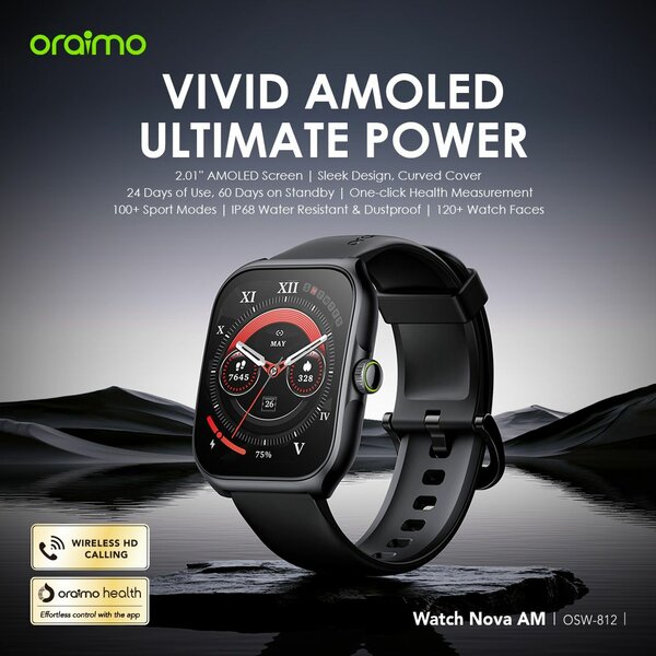 Montre intelligente AMOLED Oraimo