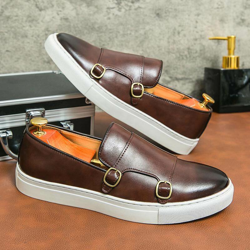 Men's fashion leather casual sneakers loafers shoes
