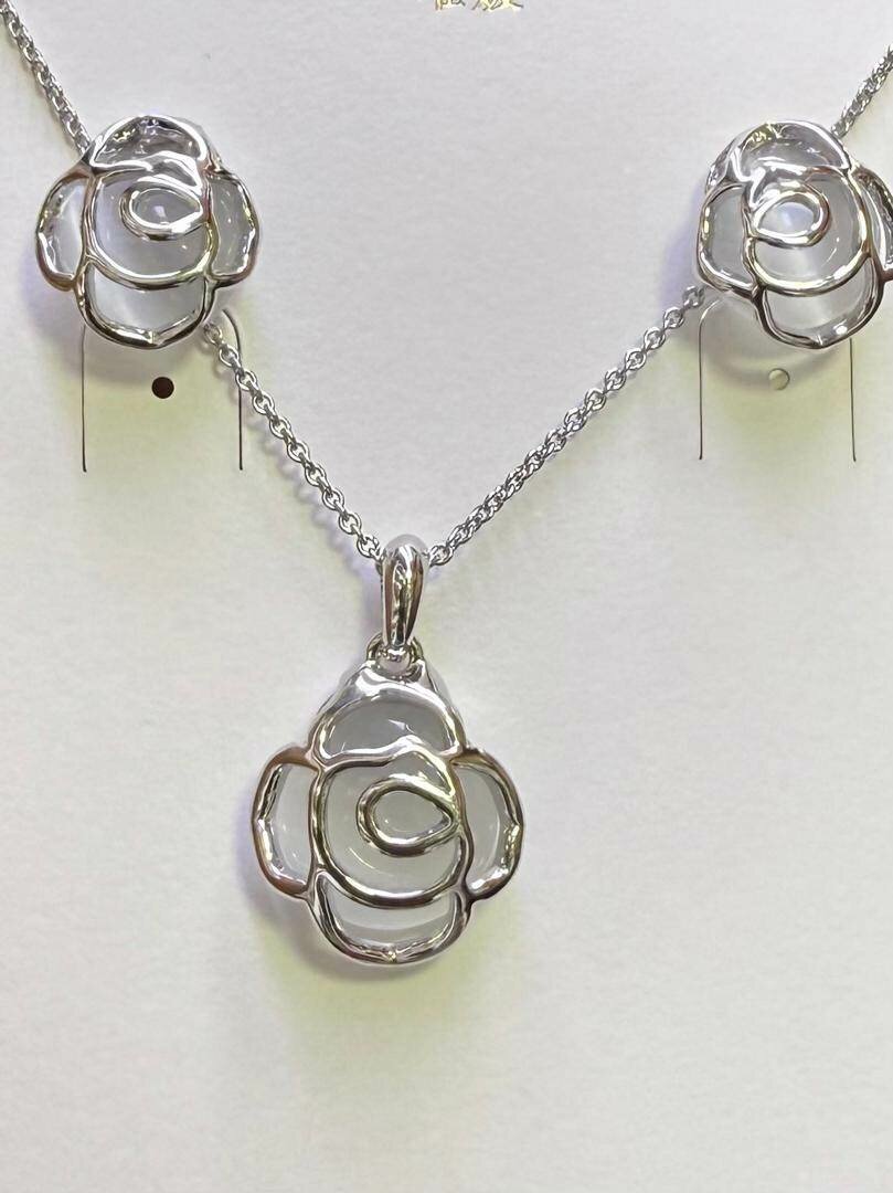 Parure Pendentif Fleur