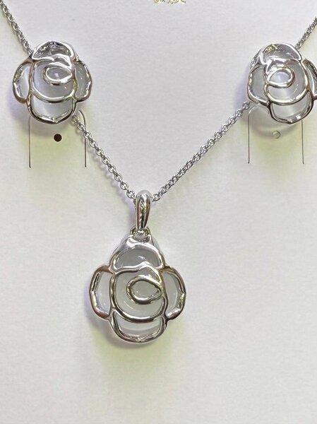 Parure Pendentif Fleur