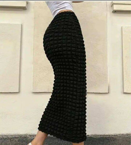 Jupe Évasée Texturée Noir