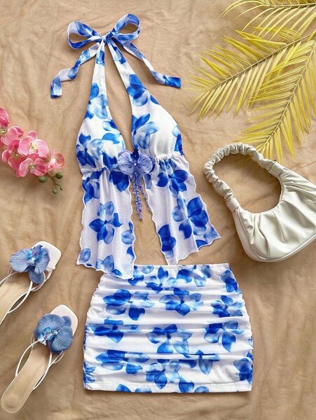 Ensemble maillot de bain fleuri