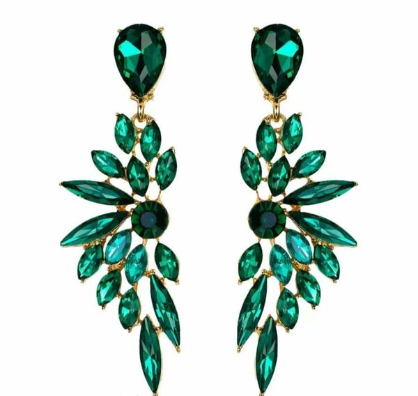 Emerald Crystal Drop Earrings