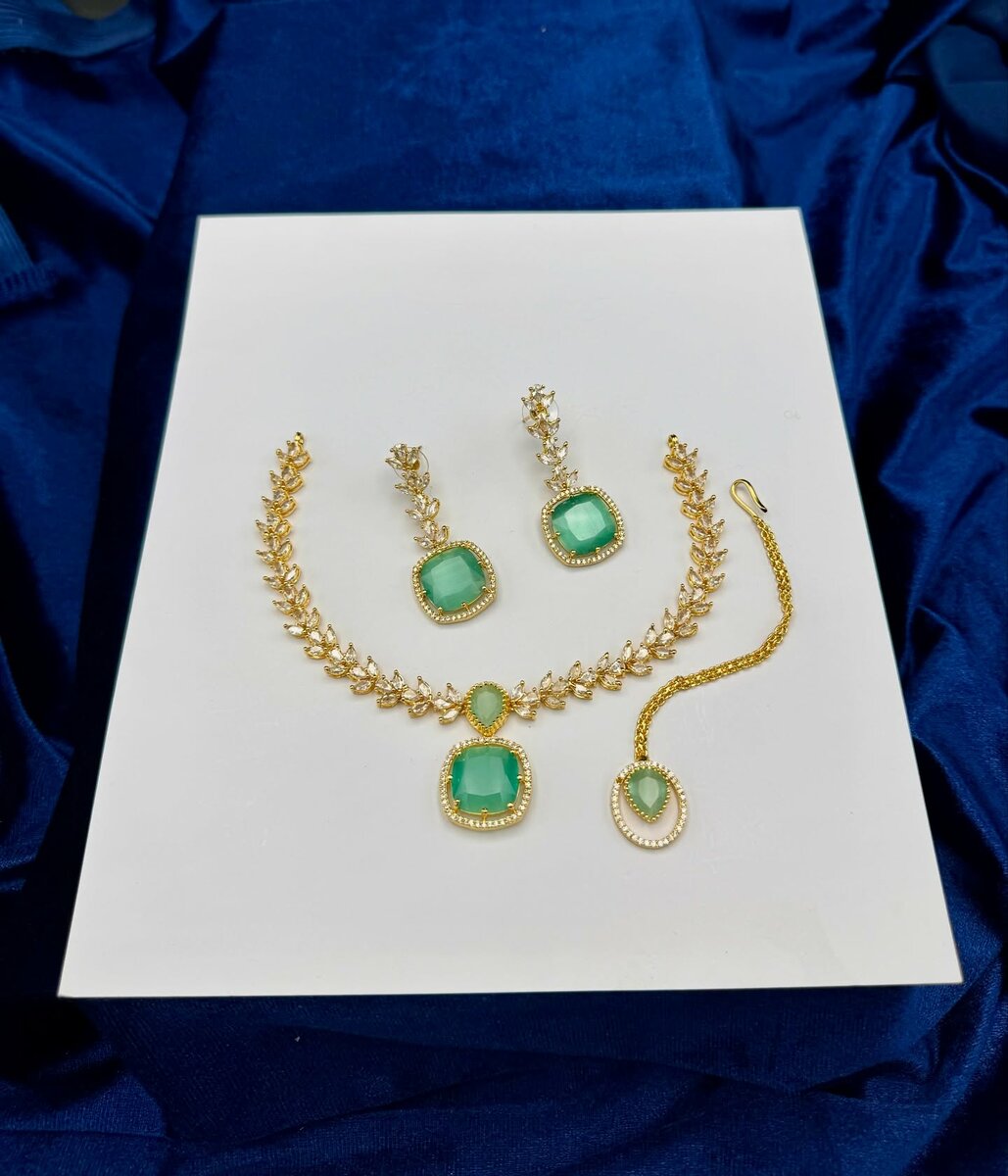 American Diamond 1 karat Necklace set 