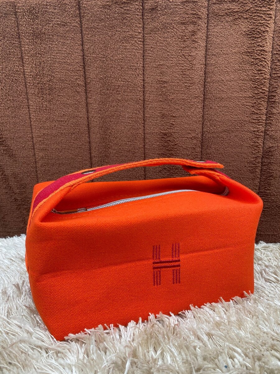 Sac à main en toile orange vif