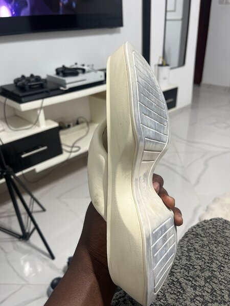 Tongs en cuir Blanc Unisexe