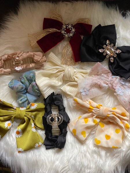 scrunchies and hair clips