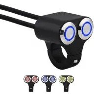 22mm 12V Motorcycle Handlebar Control Dual Push Button On Off LED Switch Headlight Flasher Dual Switch 2 Choice For Handlebar Fog Light Metal Chrome Multi Color