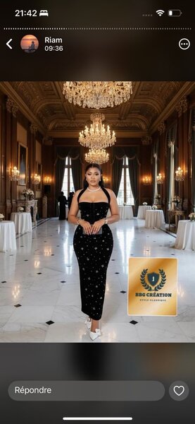 Robe soirée velours élégante