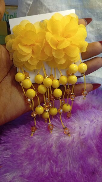 Floral Bead Drop Earrings