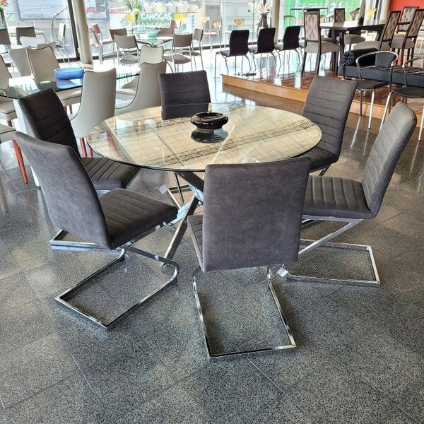 Chaise de salle à manger gris métallique