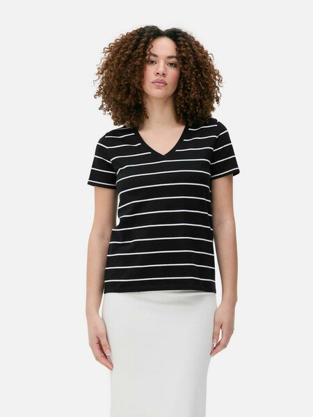 T-shirt col V en coton doux