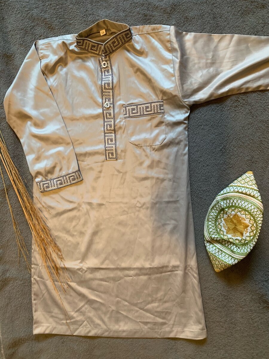 Boubou petit garçon gris bleu