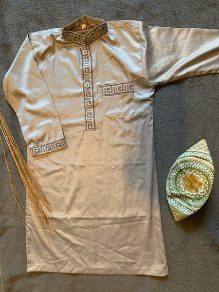 Boubou petit garçon gris bleu