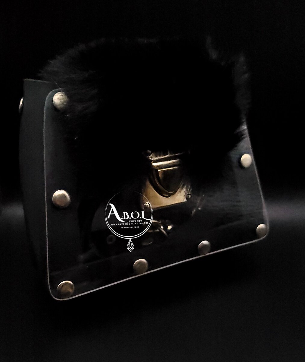 BLACK CLEAR ACRYLIC KIDS BAG WITH SHOULDER CHAIN