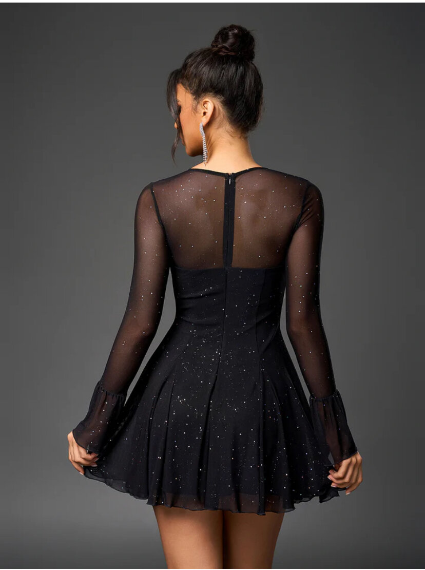 Black Sparkle Mini Dress