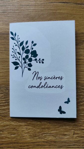 Carte de condoléances élégante
