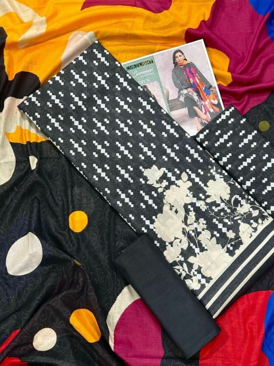 Lady's 3pc Unstich Lawn Suit