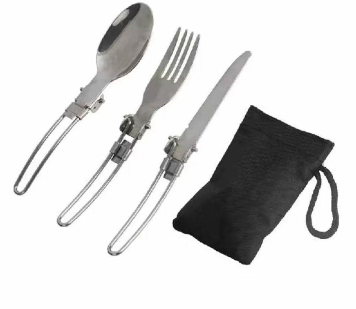 Ensemble de Couverts Pliables en Acier Inoxydable,