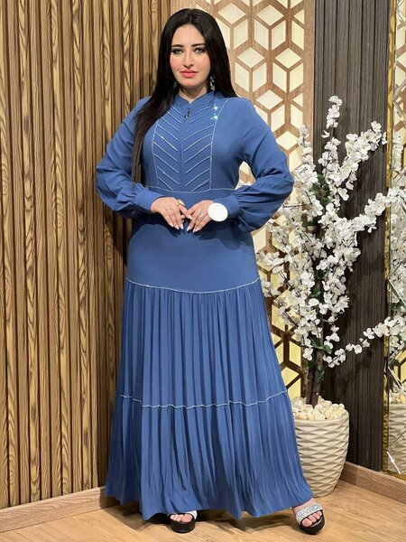 Robe longue élégante bleue