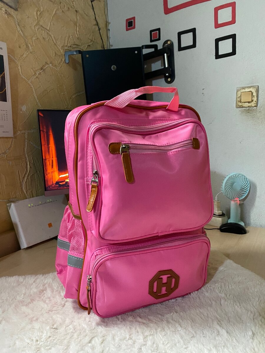 Sac à dos scolaire rose élégant