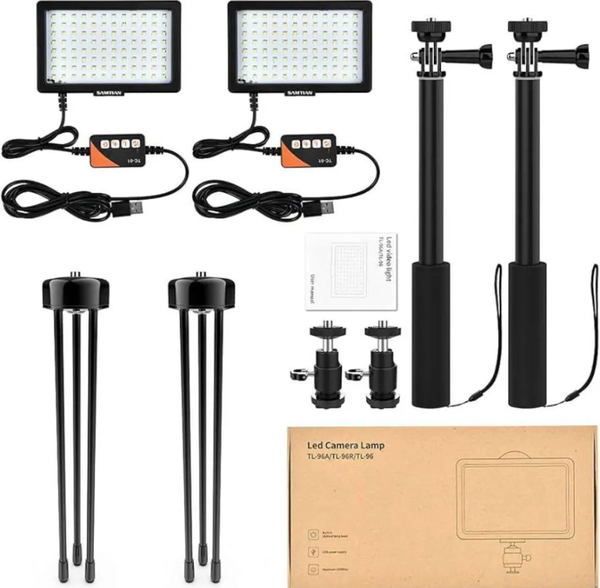 TL-96 LED LIGHT - COMPLETE KIT WITH 2 LEDS, BATTERIES AND SUPPORTS