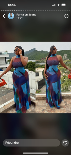 Robe longue multicolore élégante