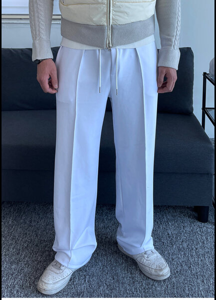 Pantalon large blanc homme
