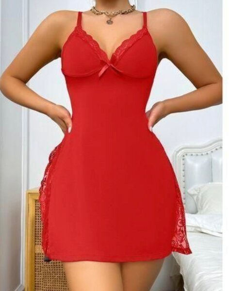 Nuisette Sexy en Dentelle Rouge