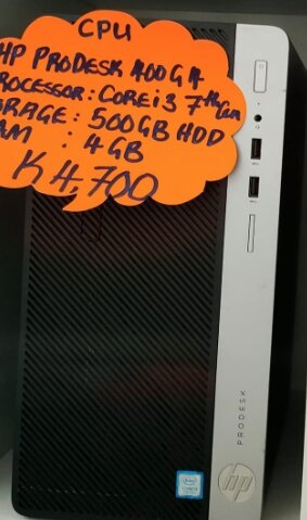 CPU HP Prodesk PRocessor: Core: 7 hdd 500 ram 4 gb