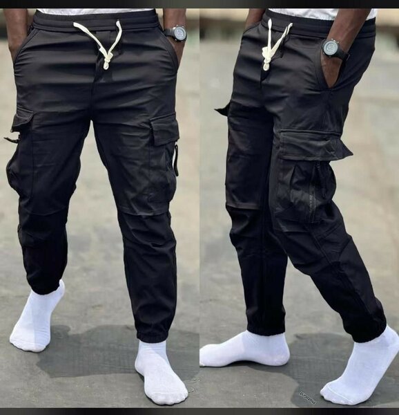 Pantalon cargo noir homme