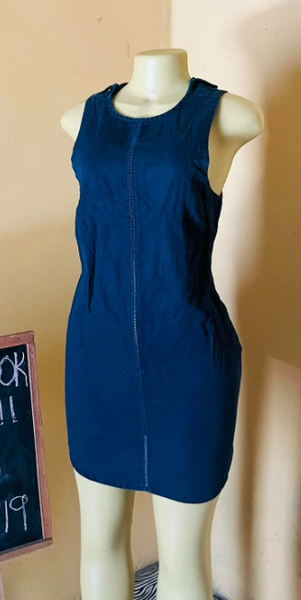 Tight dark blue dress