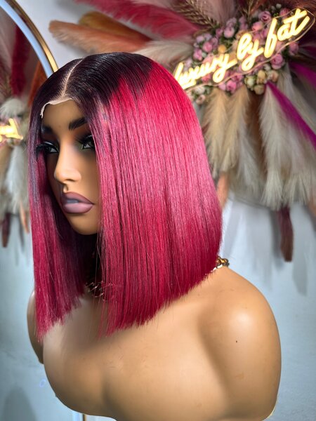 Perruque carré rouge glamour