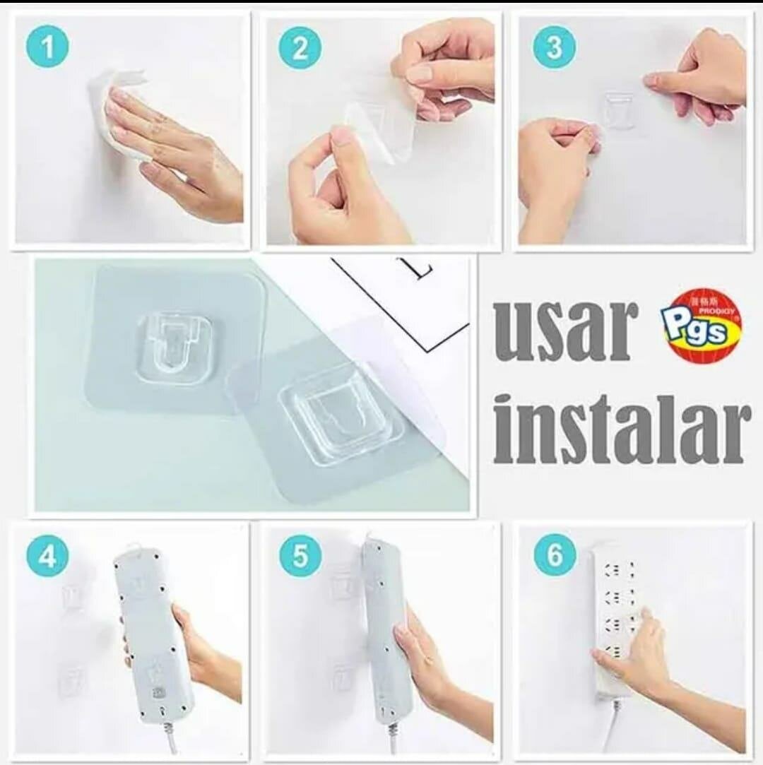 Crochets adhésifs transparents