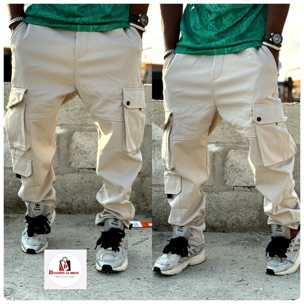 Pantalon cargo beige homme