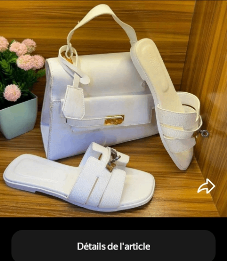 Ensemble sac et sandales blancs