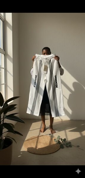 Pantalon streetwear blanc unisexe