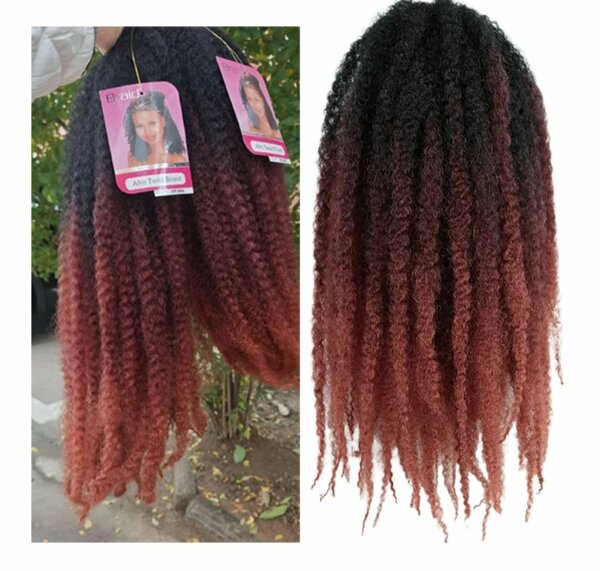 Cheveux tressés ombré afro