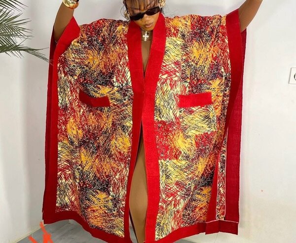 Robe Kaftan Colorée Élégante