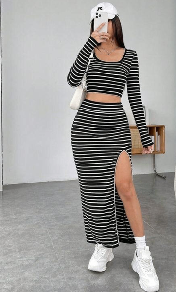 Ensemble Jupe Maxi Rayée