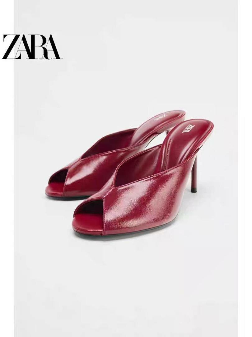 Mules à talons Zara rouges