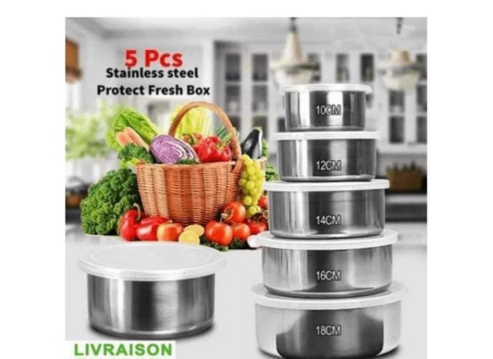 Boîtes de Conservation Inox 5PCS