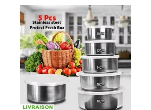 Boîtes de Conservation Inox 5PCS