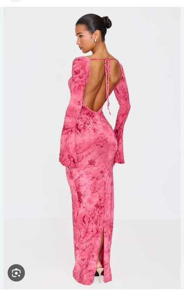 Robe longue dos nu rose