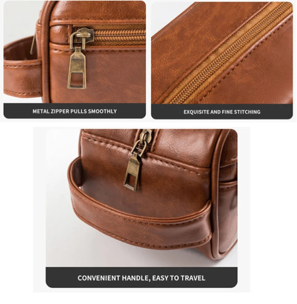 Trousse de toilette en cuir
