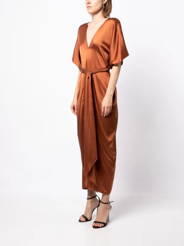 tied-waist kaftan dress