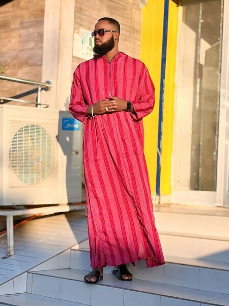 Djellaba rayée pour homme