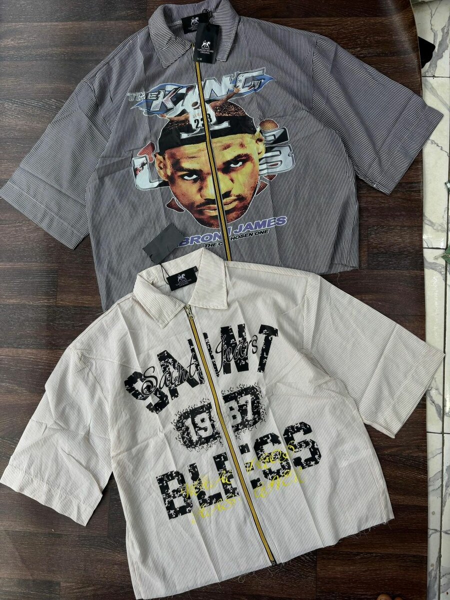 Chemise tendance imprimée zippée