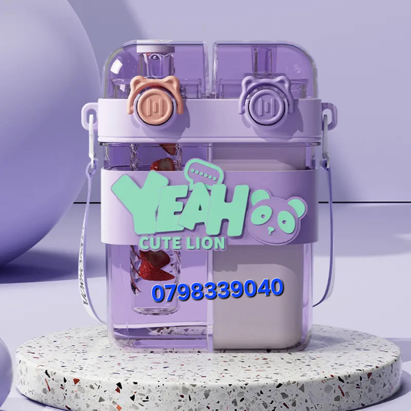 Bouteille Cute Lion Double Compartiment